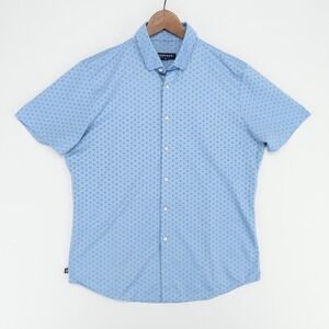 Mizzen+Main Light Blue Patterned Casual Button Down Shirt